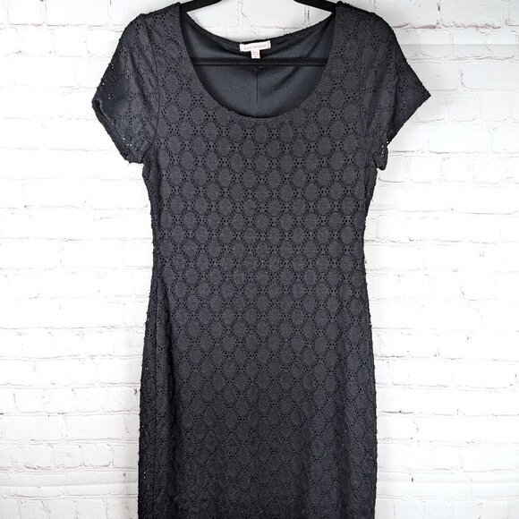Isaac Mizrahi Black Lace Mini Dress - Medium - Picture 1 of 6